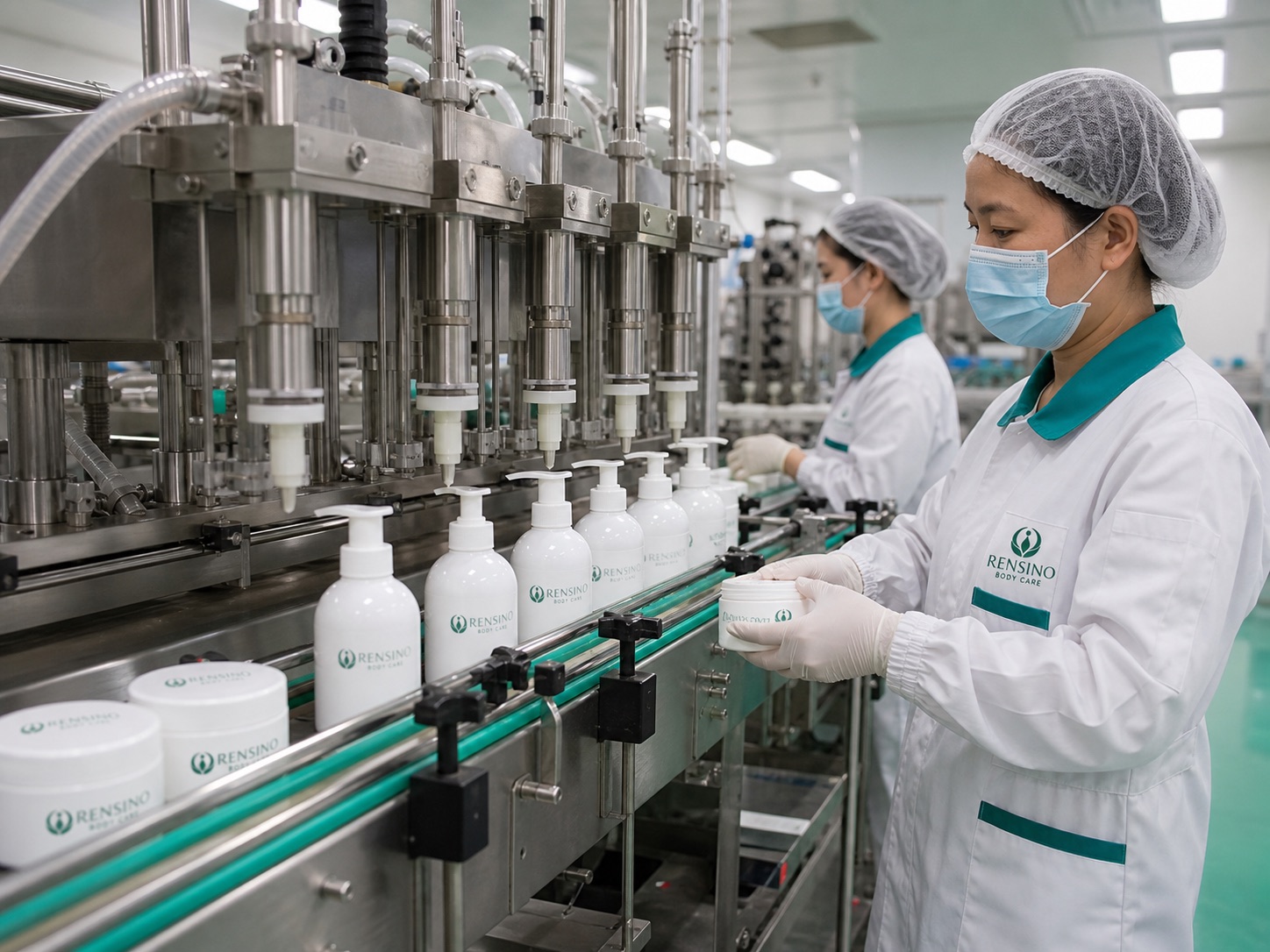 Rensino body lotion and cream automatic filling line