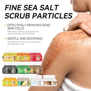 10 Flavors Body Salt Scrub Exfoliating Moisturizing Soothing Whitening Deep Cleansing Body Skin Care OEM ODM 350g MOOYAM Scrub