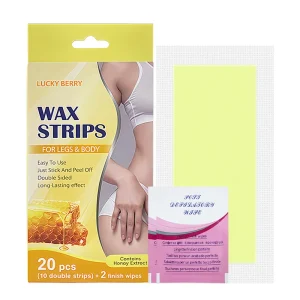 10 Piece Nonwoven Fabric Wax Strips with Aloe Vera Soothing Oil Wipes Gentle Effective Hair Removal for Legs Arms & Body