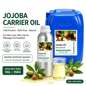 100% Natural Organic Jojoba Oil Pure Carrier Oil for Body Moisturizing Nourishing Face Lightening for All Skin Almost Odorless
