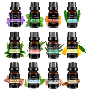 100 Pure Aromatherapy Oil Set Diffuser Organic 10ml Pure Essential Oil Set 12 10ml