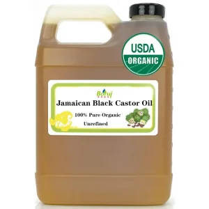 100% Pure Natural Black Castor Oil Cold Pressed and Organic Carrier Oil Strengthen Growth and Repair Hair Care
