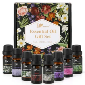100% Pure Natural Essential Oil with Lavender Tea Tree Rose & Citrus for Nourishing Skin Anti Aging & Anti Wrinkle