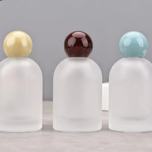 100ML Empty Bottle Frosted Oval Body Plastic Round Cap Silver Spray Head Glass Screw Cap Press-Type Spray Perfume Bottle