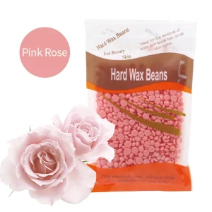 100g Pink Rose Paraffin Free Hard Wax Beans for Deep Hair Removal and Body Depilatory