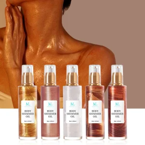 100ml Five Colors Shimmer Body Oil Custom Brand Glow Golden Luminous Body Oil