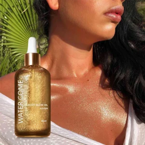 100ml Vitamin E Shimmer Body Oil Bronze Glitter Liquid Spray Shimmer Body Oil