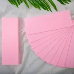 100pcs Disposable Depilatory Wax Strips Non Woven Fabric Hair Removal Pink 7*20cm OEM Service