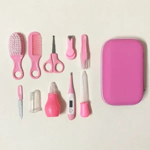 10pcs Pack Baby Healthcare and Grooming Kit Safety PVC and Silicone Material for Travel Includes Nasal Aspirator