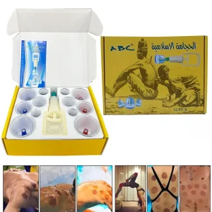 12 Cans Chinese Vacuum Cupping Kit Pull Vacuum Therapy Relax Massagers Whole Body Curve Suction