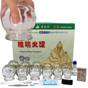 12 Piece Fire Cupping Kits Chinese Vacuum Hijama Massage Therapy Glass Vacuum Cupping Set Ventosas Cups Fire Cupping Glass Set