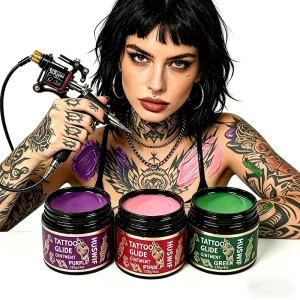 120g Pink Green Purple Vegan Smoothing Moisturizing Tattoo Glide Transfer Ointment for Artists and Aftercare