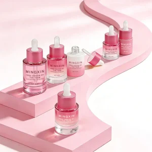 15ml 20ml 30ml 40ml 50ml Empty Pink Face Serum Glass Skin Care Essential Oil Cosmetic Dropper Bottle