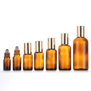 15ml 20ml 30ml 50ml 100ml Empty Amber Massage Oil Bottles Glass Deodorant Bottle Essential Oil Roll on Bottle with Roller Ball