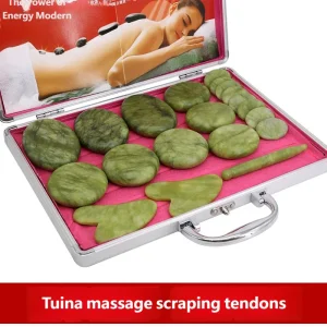 16 21Pcs Natural Hot Stones Massage Set with Heater Box Fast Heating Hot Rocks Kit for Body Relaxation Spa Therapy