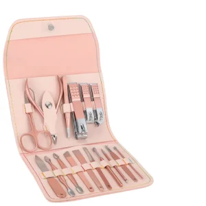 16-Piece Rose Gold Nail Care Tool Set Includes Nail Clippers for Manicure Pedicure