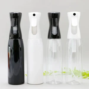 160ml 200ml 300ml 500ml Empty Clear Black White Persistent Continuous Mist Spray Bottle Body Hair Water Plastic Bottle Packaging