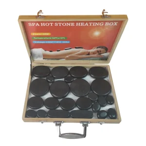 16Pcs Hot Massage Stone Kit With Heating Box Natural Relaxing Stones Source Factory OEM Custom SPA Beauty Massage