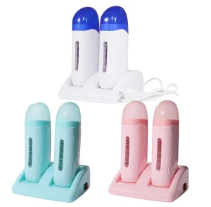 2 in 1 Roll Depilatory Wax Heater Leg Body Hair Removal Epilator Wax Heating Machine with Waxing Strips Paper