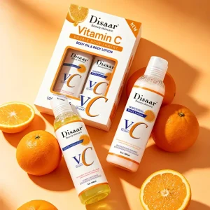 2-in-1 Vitamin C Body Care Set Double Nourishment Lotion Oil Brightening Enhance Skin Elasticity Glowing Skin Care Set