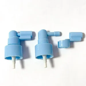 20/24mm Light Blue Nasal Spray Pump Custom Plastic Fine Mist Sprayer with Long Nozzle for Medical & Cosmetic Bottles OEM