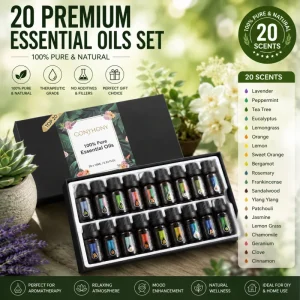 20 Scents Essential Oil Gift Set Aromatherapy Diffuser Oils Massage Oils Home Fragrance Collection OEM Manufacturer