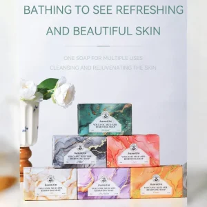 200G Petal Essential Oil Rose Fragrance Soap Whitening Deep Cleansing Hydrated Skin Face Body Handmade Soap Gift Sets