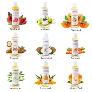 200ml 9 Type Essential Oil Massage Oil for Face Body Hair Spa Vitamin C Papaya Fresh Lightening Firming Nourishing