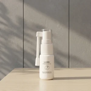20ml 30ml 50ml 80ml 100ml Clear White Plastic Nasal Bottle with Hot Stamping Logo and White Nose Mist Sprayer Lid