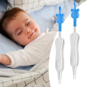 3 in 1 Baby Silicone Nose Ear Cleaner Cleaning Tweezers Picker Dual Earwax and Snot Removal Safe Easy Infant Booger Picker Tool