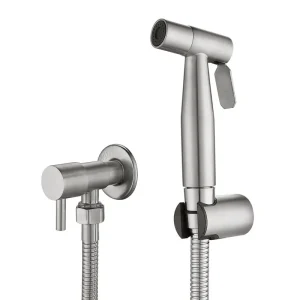 304 Stainless Steel Toilet Hand Wash Spray Gun Set Pressure Booster Nozzle Bathroom Cleaning and Rinsing Device Toilet Seat