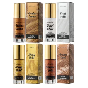 30ml Long Lasting Pearl White Sparkling Gold Golden Brown Shiny Gold Body Shimmer Oil
