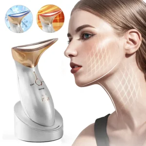 313 Home Use Face and Neck LIfting Device 3 Color Therapy Beauty Care Hot Cool Wrinkle Remover Face and Neck Lifting Massager