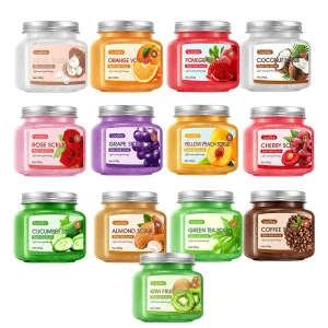350g Brightening Skin Whitening Body Exfoliation Organic Fruit Face Body Bath Salt Scrub Body Scrub Private Label