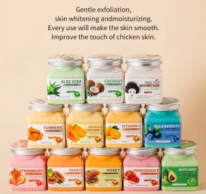 350g Exfoliating Body Scrub with Fruit Smell Deep Cleaning Moisturizing Nourishing Bath Sault for Home Use
