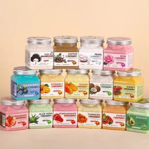 350g Kojic Acid Sugar Scrub Mango Aloe Vera Coconut Turmeric Exfoliating Whitening Face & Body Scrub