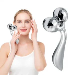 3D Manual Facial Roller Massager Handheld Beauty Device for V Face Lifting Skin Tightening and Neck Relaxation Tool