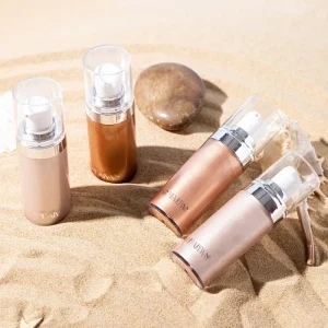 4 Colors Private Label Vegan Golden Face Body Shimmer Oil Bronzer Makeup Highlighter