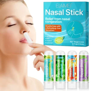 4 Pack Nasal Sticks Mint Lavender Essential Oils Nasal Inhale Stick for Cool Breathing Refreshing Sensation