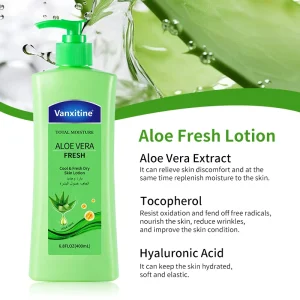 400ml Aloe Vera Body Lotion Total Moisture Cool & Fresh Dry Skin Lotion Hydrating Skin Care