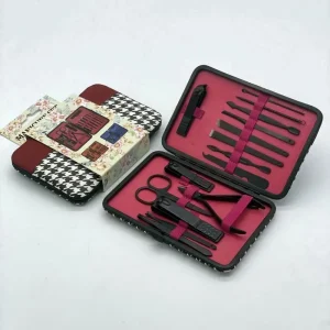 4PCS Mini Travel Grooming Kit Beauty Personal Nail Care Tool and Pedicure with Leather Personalize Manicure Set