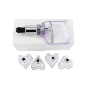 4Pcs Heart Shaped Cupping Cups 1 Cupping Gun Plastic Vacuum Therapy Set Cupping Kit Massager With Box
