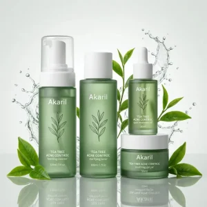 4Pcs Hyaluronic Acid Acne Control Set Clarifying Cleanser Toner & Soothing Gel Kit for All Skin Types Face Care