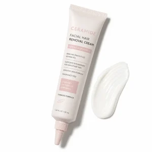 5 Minute Fast Formula Gentle Peach Fuzz Remover Facial Hair Removal Cream with Ceramide