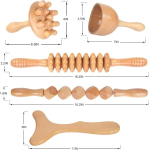 5 in 1 Massager for Muscle Pain Relief Wood Massage Sets for Body Shaping for Office or Home Use