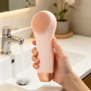5-in-1 Soft Silicone Waterproof Wireless Electric Facial Cleansing Brush Face Nose Deep Clean Pore Heated Cool All