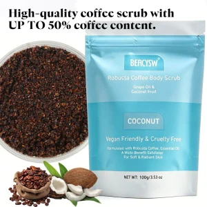 50% Real Coffee Body Scrub With Vitamin C and Plant Oils Deep Exfoliating Brightening Non Drying OEM Manufacturer
