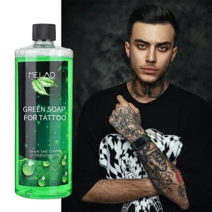 500ML Green Foam Soap Tattoo Cleansing Soap Foam Wash Soothing Solution for Tattoo Aftercare