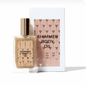 50ml Gold Glow Shimmer Body Oil Liquid Hydrating Body Highlighter Mist for Dry Skin