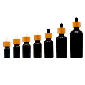 5ml 10ml 15ml 20ml 30ml 50ml 100ml Anti UV Proof Cosmetic Container Bright Black Essential Oil Glass Dropper Bottle